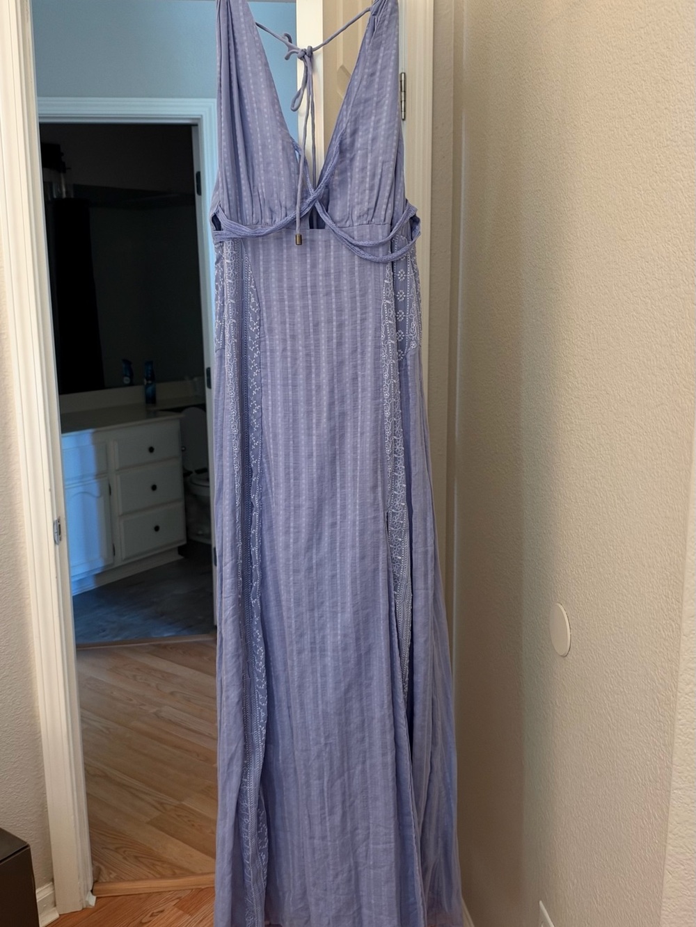 Free People Lavender Maxi Dress with Lace Insets